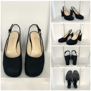 Prada Round Toe Slingbacks